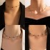 New cross-border jewelry European and American fashion trend simple green rhinestone women's short single-layer necklace collarbone chain