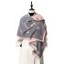 Korean version 2024 new imitation cashmere scarf with simple and high-end letters, contrasting colors, double-sided autumn and winter warm shawl for women