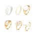 Cross border Oil Drop Butterfly Smile Ring 6-piece Set Cross border Ins Love Joint Ring Set Wholesale