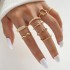 Cross border hot selling diamond studded eye cross leaf ring multi joint 23 piece set pearl sun moon ring