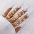 Europe and the United States cross-border new simple flower butterfly ring set geometric Fried Dough Twists leaves hollow ten piece ring set