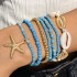 Cross border new Bohemian vacation style shell bead woven bracelet beach style starfish rice bead seven piece set