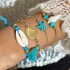 Cross border new Bohemian vacation style shell bracelet beach style starfish pearl layered bracelet set of five pieces