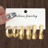 Cross border source new high-end gold personalized water droplet earrings creative complex C-shaped earring set 6 pairs wholesale