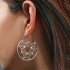 Amazon's new foreign trade bohemian style metal retro earrings with carved hollow earrings and earrings pendants