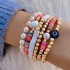 Cross border new Bohemian vacation style shell bead woven bracelet beach style starfish rice bead seven piece set