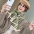 New imitation cashmere scarf for women with high-end feel, letter carriage short beard tassel scarf, light luxury style, thick and warm shawl