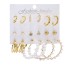 European and American Cross border Retro Love Butterfly Earring Set 9-piece Creative Serpentine Sword Mushroom Ear Buckle Wholesale