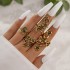 European and American new popular women's ring fashion personality ancient silver forest vine leaf flower ring four piece set