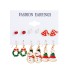 Christmas Series Snowflake Bell Earnail Combination Set Cross border Cartoon Drip Oil Elk Old Man Christmas Earrings