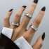 European and American Cross border Retro Vintage Butterfly Serpentine Ring Set Combination Open Multi Joint Ring Set 9-Piece Set