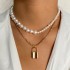 Pearl necklace, women's fashionable style, trendy OT buckle, heart pendant, collarbone chain, internet famous accessory, cool style sweater, collarbone chain