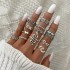 European and American Cross border Retro Vintage Butterfly Serpentine Ring Set Combination Open Multi Joint Ring Set 9-Piece Set