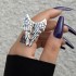 Amazon Cross border New Accessories Retro Punk Hip Hop Style Single Silver Wing Ring for Men and Women