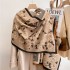 Cute flower cashmere scarf with a touch, tassel shawl, soft girl, winter Korean version, student scarf, warm and thick scarf