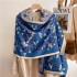 Cute flower cashmere scarf with a touch, tassel shawl, soft girl, winter Korean version, student scarf, warm and thick scarf