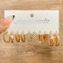 Cross border alloy heart pearl lock snake butterfly mushroom lock ear buckle creative personality card earrings 12 pieces batch