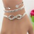 European and American niche infinite 8-shaped bracelet fashionable commuting versatile flat snake chain inlaid with diamonds infinite symbol alloy bracelet