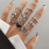 European and American Cross border Retro Vintage Butterfly Serpentine Ring Set Combination Open Multi Joint Ring Set 9-Piece Set