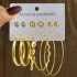 Fashionable commuting large circle earrings with heart-shaped earrings, simple geometric coils, metal card earrings set