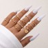 AliExpress new light luxury simple cross inlaid diamond multi piece ring set, personalized heart hollow out ten piece ring set