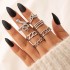 European and American Cross border New Jewelry Ring Vintage Ethnic Style Mushroom Love Moon Leaf Ancient Silver 7-piece Set Ring