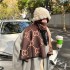 New coffee colored winter warm scarf for women, elegant and thick style, imitation cashmere shawl jacquard brushed scarf