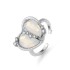 French style personality, high-end niche design, Ins cool trend, cool woman, simple moonstone index finger opening ring