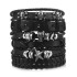 Cross border men's DIY woven suit leather bracelet, hot selling in Europe and America, skull bead punk style combination bracelet