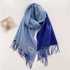 Autumn and Winter New Solid Color Cashmere Scarf for Women, Thickened and Warm, Double sided Two tone Tassel Shawl Neck Wholesale