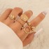 European and American Cross border Geometric Metal Wind Lava Line Ring Four Piece Set Irregular Smooth Open Ring Set