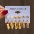 Cross border Geometric Multi layer C-shaped Pearl Earrings Earrings Earrings Earrings and Nails 6 Pair Set Card Ear Accessories Combination for Women