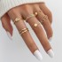 Cross border hot selling diamond studded eye cross leaf ring multi joint 23 piece set pearl sun moon ring