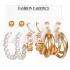 European and American Earrings 6-piece Set for Women's Cross border Exaggerated Geometric Pearl Diamond Earrings Set Earrings Manufacturer Wholesale