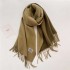 Autumn and Winter New Solid Color Cashmere Scarf for Women, Thickened and Warm, Double sided Two tone Tassel Shawl Neck Wholesale