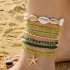 Cross border new Bohemian vacation style shell bead woven bracelet beach style starfish rice bead seven piece set