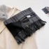 Korean plaid scarf for women's autumn and winter high-end feeling, shawl for warmth, paired with tassel imitation cashmere couple scarf