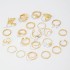 Cross border Jewelry Ins Cool Style Gold Solid Circle Hollow Ring Personalized Simple Geometry Multi piece Set Stacked Ring