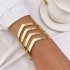 European and American internet celebrity style, exaggerated personality, large-area smooth surface bracelet, Bohemian style multi-layer alloy bracelet, women's bracelet