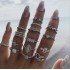 European and American New Ring Set Retro Sun Eye Arrow Moon Ring Set Sapphire Ring Nineteen Piece Set