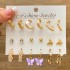 European and American Cross border Retro Love Butterfly Earring Set 9-piece Creative Serpentine Sword Mushroom Ear Buckle Wholesale