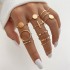 Cross border hot selling diamond studded eye cross leaf ring multi joint 23 piece set pearl sun moon ring