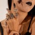 European and American punk dark butterfly skull hollow face ring multi piece set, personalized and trendy vintage ring set