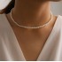 AliExpress Wish new fashionable and simple Japanese and Korean pearl collarbone chain temperament beach pearl neck strap short necklace