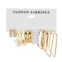 Euro American Cross border Alloy Earrings Square Geometric Earrings Set 6-piece Retro Pearl Card Earrings Earrings and Accessories