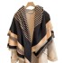 Korean version new striped imitation cashmere scarf for women in winter, warm and thick, versatile shawl, tassel geometric square scarf, neck scarf