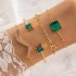 Cross border fashion niche diamond imitation grandmother emerald bracelet set, personalized snake shaped love bracelet set for women