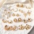 Europe and America Cross border Vintage Geometric Earrings Advanced Earrings Multilayer Fried Dough Twists Ear Studs Fashion Ear Buckle Jewelry Female