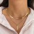 New cross-border artificial pearl collarbone chain from Europe and America, creative cross pendant necklace, retro multi-layer layered layered necklace