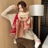 Autumn and winter magnolia flower fragrance imitation cashmere scarf, thickened Western style shawl, fresh, sweet, versatile, cold resistant and warm scarf